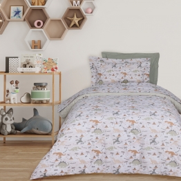 Σετ Σεντόνια Βαμβακερά Μονά 170x260εκ. Kid Line 4937 Μπεζ-Λαδί Das Kids