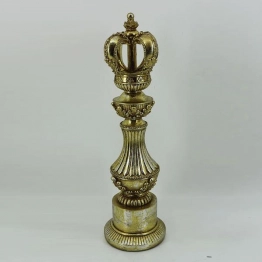 Διακοσμητικό Πιόνι Polyresin Στέμμα Χρυσό 9,5x9,5x33εκ. ESTHETI 752-28596