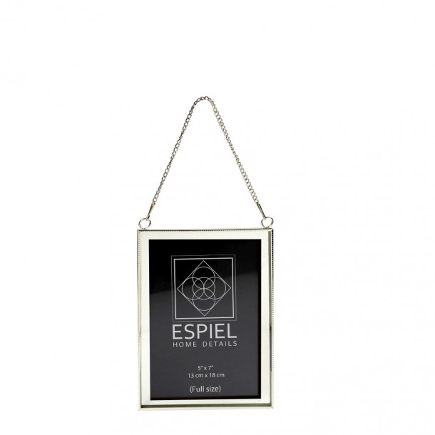 Κορνίζα Κρεμαστή Μεταλλική Ασημί ESPIEL 13x18εκ. FAM710
