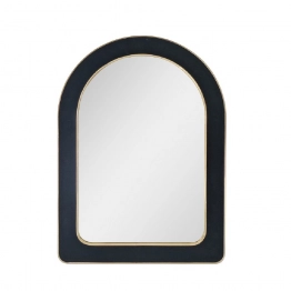 Καθρέπτης Τοίχου Βελούδινος Μαύρος-Χρυσός 70x50εκ. ESPIEL ECO606