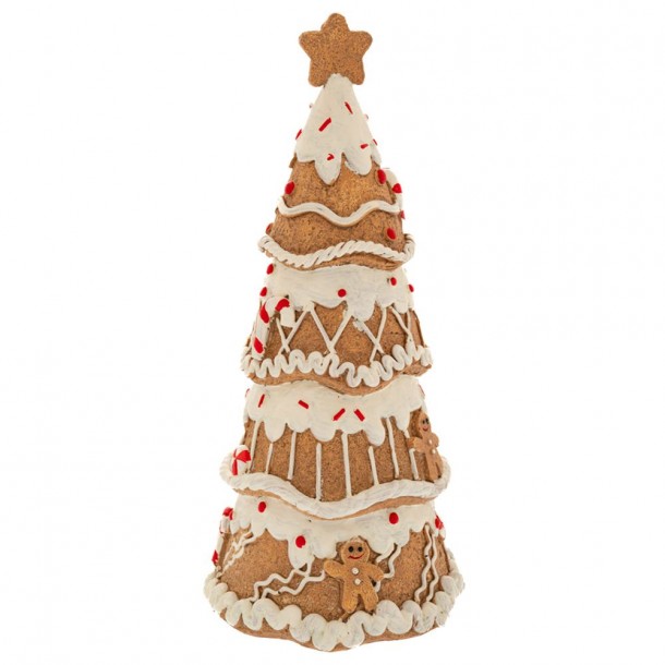 Χριστουγεννιάτικο Διακοσμητικό Δέντρο Gingerbread Polyresin Καφέ Φ10x23εκ. iliadis 86537