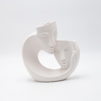 Διακοσμητικό Επιτραπέζιο Πρόσωπα Κεραμικό Λευκό 21x8x21εκ. ESTHETI 819-00567