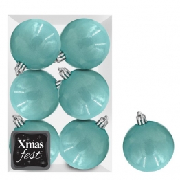 Σετ Μπάλες 6τμχ Περλέ Θαλασσί Δ8εκ. Xmas fest 93-3538