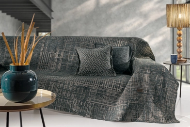 Ριχτάρι Πολυθρόνας Polycotton Chenille Melbourne Petrol 180x150εκ. Guy Laroche