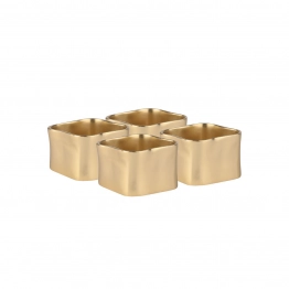 Δαχτυλίδι Πετσέτας Σετ 4τμχ Κρίκος Μεταλλικό Χρυσό 4,5x3εκ. Estia 07-36874