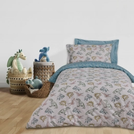 Σετ Σεντόνια Polycotton Μονά 170x260εκ. Kid Line 4930 Μπλε-Γκρι Das Kids