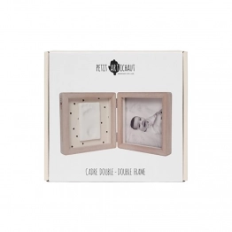 Κορζίνα Ξύλινη 2 Θέσεων Για Την Φωτογραφία & Το Αποτύπωμα Του Μωρού Σας 34x2,3x17εκ. Pretty Hearts Petit Artichaut PA1801