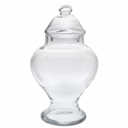 Διακοσμητικό Δοχείο Με Καπάκι Γυάλινο Διάφανο 15x30εκ. iliadis 91977