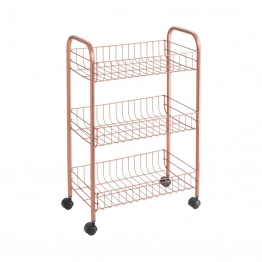 Τρόλει 3 Θέσεων Ροζ-Χρυσό Lugano Polytherm Copper 41x26x64εκ. Metaltex 16-344403