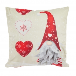 Χριστουγεννιάτικο Μαξιλάρι Polyester 45x45εκ. Christmas 0855 Ivory-Red Das Home