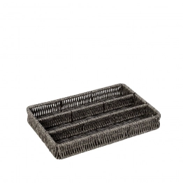 Καλάθι Σερβιρίσματος Με Διαχωριστικά Ψάθινο Γκρι ESPIEL 28x19x4εκ. KOD235