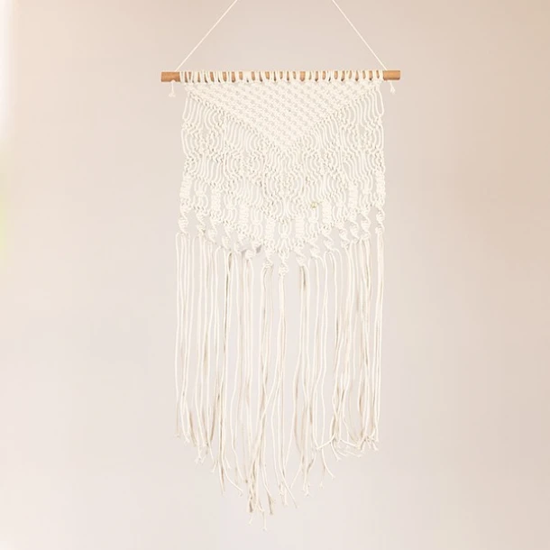 Διακοσμητικό Τοίχου Μακραμέ Μπεζ 35x75εκ. ESTHETI 812-60002