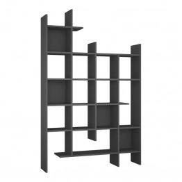 Βιβλιοθήκη Manco pakoworld σε ανθρακί απόχρωση 122x25.5x188εκ