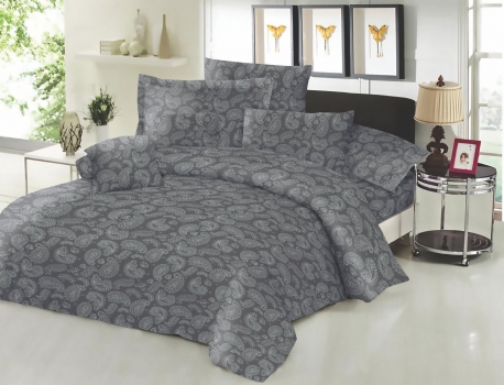 Σετ Σεντόνια Polycotton Υπέρδιπλα Με Λάστιχο 170x200+22εκ. Εμπριμέ Lahor Grey Komvos Home 7045413-76F