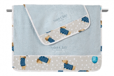 Σετ 2τμχ Βρεφικές Πετσέτες Βαμβακερές Pet Blue Saint Clair