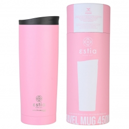 Θερμός Ποτήρι Ανοξείδωτος Travel Mug Blossom Rose Save The Aegean 450ml-7,5x7,5x20εκ. Estia 01-20354