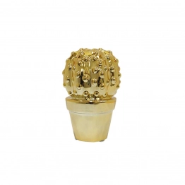 Διακοσμητικός Κάκτος Κεραμικός Χρυσός Art Et Lumiere 9x9x15εκ. 02869