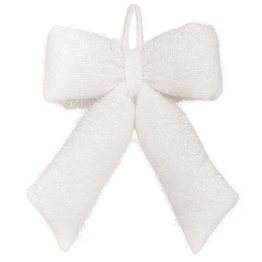 Χριστουγεννιάτικος Διακοσμητικός Φιόγκος Κρεμαστός Χνουδωτός Λευκός 33x40εκ. iliadis 91719