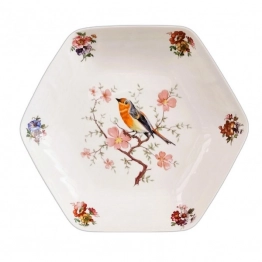 Διακοσμητικό Μπωλ Πορσελάνης Πολυγωνικό 21,5εκ. WM Collection sl1-06