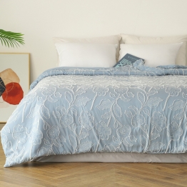 Κουβερλί Κεντητό Prewashed Polyester Υπέρδιπλο 220x240εκ. Ariel Light Blue Melinen 20002212
