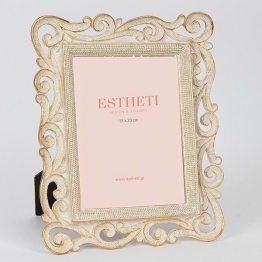Κορνίζα Polyresin Χρυσή-Λευκή 15x20εκ. ESTHETI 756-12158