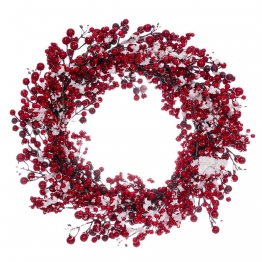 Χριστουγεννιάτικο Στεφάνι Κόκκινα Berries Χιόνι 55εκ. iliadis 86206