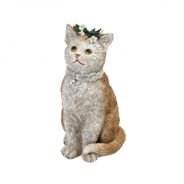 Διακοσμητική Επιτραπέζια Γάτα Polyresin Μπεζ ESPIEL 8x6,8x14,3εκ. BOD114