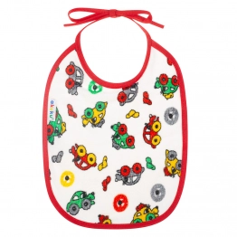 Σαλιάρα Αδιάβροχη Βαμβακερή με Δέσιμο για Βρέφη Αυτοκινητάκια akuku A1663