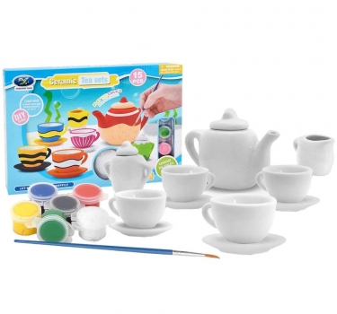 Κεραμικό Σετ Τσαγιού Χρωματισμού 15τμχ Σε Κουτί 29x5x20εκ. Toy Markt 77-1297