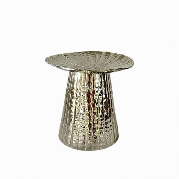 Κηροπήγιο Μεταλλικό Ασημί Φ18,5x19εκ. Art Et Lumiere 22022