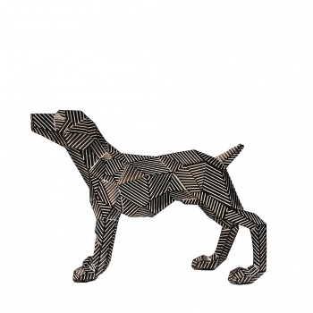 Διακοσμητική Επιτραπέζια Γεωμετρική Φιγούρα Σκύλος Polyresin Μαύρη ESPIEL 29,5x10,5x21,5εκ. CIN105