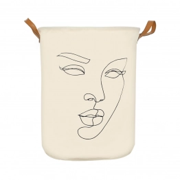 Καλάθι Απλύτων Πτυσσόμενο Line Art 60lt-40x40x50εκ. Με Χερούλια Estia 02-26943