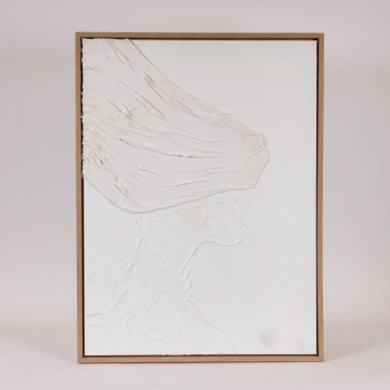 Πίνακας Καμβάς-Ξύλινος Χειροποίητος Φιγούρα Λευκός 60x3,8x80εκ. ESTHETI 812-10014