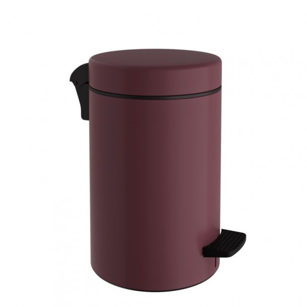 Καλάθι Απορριμμάτων 10lt-Φ20x37εκ. Soft Close Ανοξείδωτο Matte Bordeaux Pam & Co 2037-153