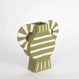 Βάζο Κεραμικό Λαδί-Μπεζ 32x8x30,8εκ. ESTHETI 752-20209