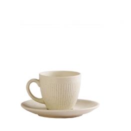 Φλυτζάνι Με Πιατάκι Espresso Χειροποίητο Stoneware White Mat Gobi ESPIEL 80ml-12x6,5εκ. OW2027K6