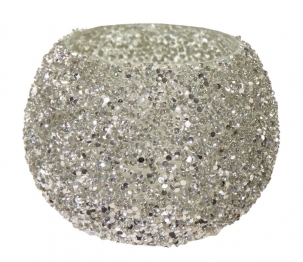 Κηροπήγιο Γυάλινο 16x12εκ. Strass Silver Art Et Lumiere 30538