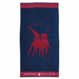 Πετσέτα Θαλάσσης Βαμβακερή 90x170εκ. Essential 3853 Κόκκινη-Μπλε Greenwich Polo Club