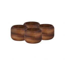Δαχτυλίδι Πετσέτας Σετ 4τμχ Κρίκος Ξύλινος Allure 5,5x4εκ. Estia 07-36843