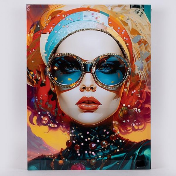 Πίνακας Καμβάς Γυναίκα Με Γυαλιά Multi 60x2,5x80εκ. ESTHETI 755-12200