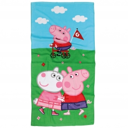 Πετσέτα Θαλάσσης Βαμβακερή 70x140εκ. Peppa Pig 5863 Πράσινη-Μπλε-Ροζ Disney