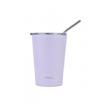 Θερμός-Ποτήρι Ανοξείδωτο Coffee Mug Homely Lavender Fog 400ml-9x8,5x13εκ. Estia 01-32654