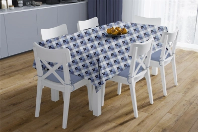Τραπεζομάντηλο Polycotton Αλέκιαστο 140x180εκ. Checkered 468 Blue DimCol