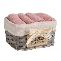 Σετ Πετσέτες Χεριών 4τμχ Soft Nude Με Καλάθι 4003 Das Home