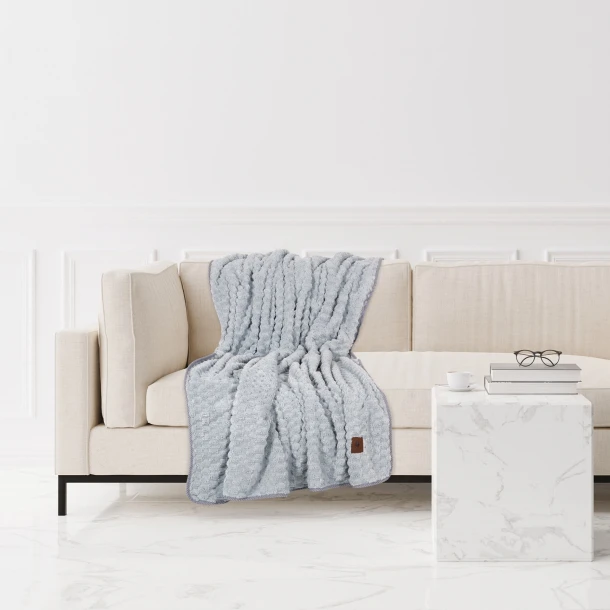 Κουβέρτα Fleece Καναπέ 130x170εκ. Essential 8837 Γκρι Greenwich Polo Club