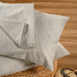 Σετ Σεντόνι Με 2 Μαξιλαροθήκες Polycotton King Με Λάστιχο 180x200+32εκ. Mateo Grey Casual Line Mini Melinen 20004859