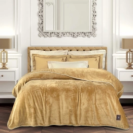 Κουβέρτα Fleece Μονή 170x240εκ. Essential 4441 Ochre Greenwich Polo Club