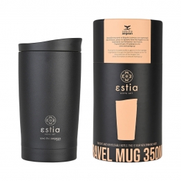 Θερμός Ποτήρι Ανοξείδωτος Travel Mug Midnight Black Save The Aegean 350ml-7,5x7,5x14,5εκ. Estia 01-20361