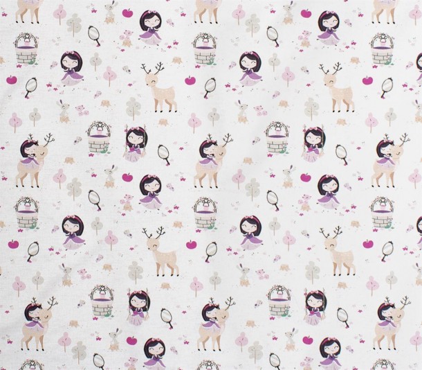 Πάνα Χασέ Βαμβακερή 80x80εκ. Lily & Deer 179 White-Pink DimCol
