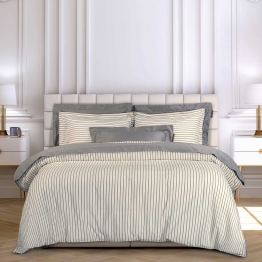 Σετ Σεντόνια Βαμβακερά King 250x270εκ. Essential 2296 Grey-White Greenwich Polo Club